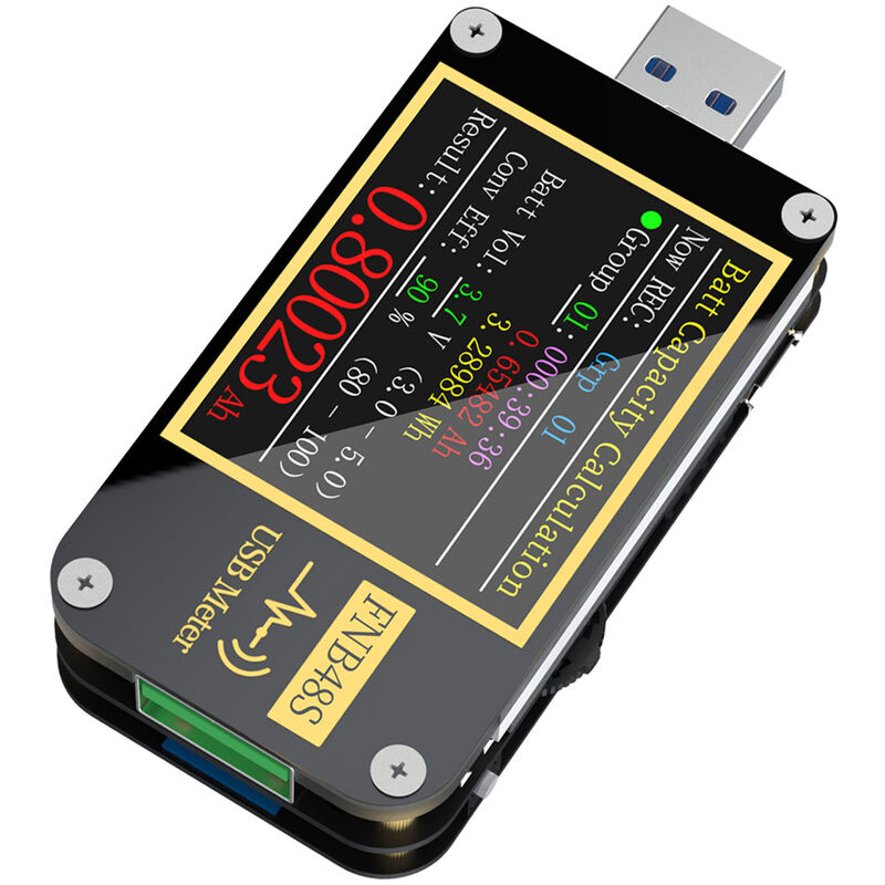 Image of Eosnow - 9-poliger USB-Spannungsmesser, Bildschirm-Klappfunktion, Schwerkraftsensor, multifunktionaler USB-Amperemeter-Tester FNB48