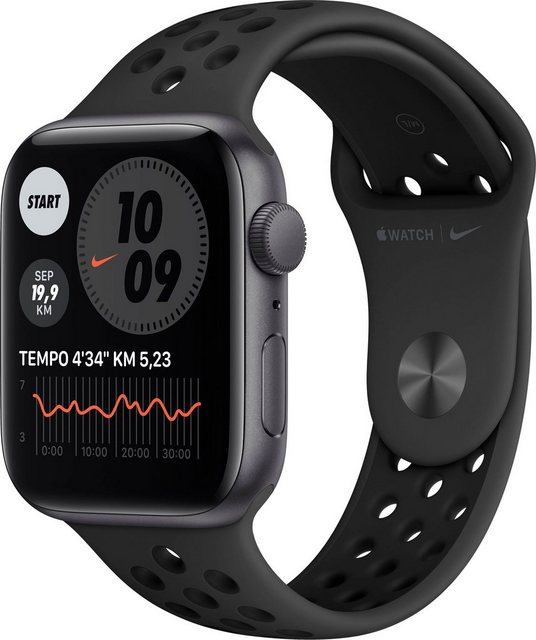 Image of Apple Nike SE GPS, Aluminiumgehäuse mit Nike Sportarmband 44mm Watch (Watch OS 6), inkl. Ladestation (magnetisches Ladekabel)