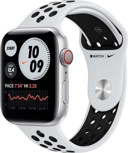 Image of Apple Nike Series 6 GPS + Cellular, Aluminiumgehäuse mit Nike Sportarmband 44mm Watch (Watch OS), inkl. Ladestation (magnetisches Ladekabel)