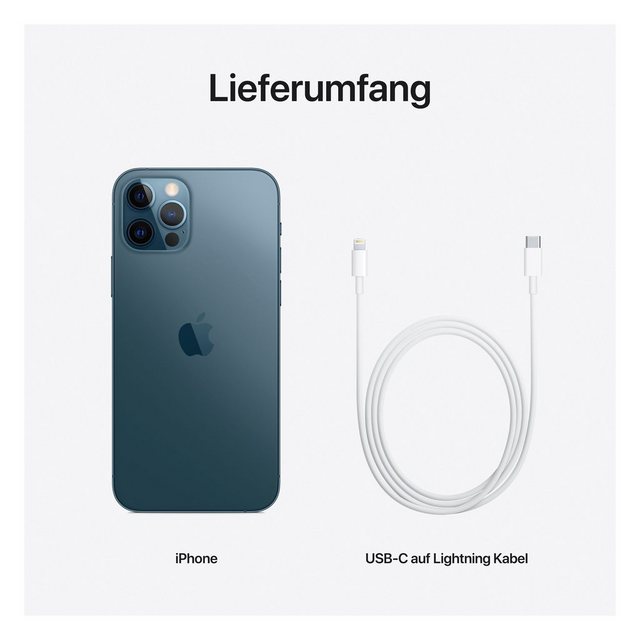 Image of Apple iPhone 12 Pro Smartphone (15,5 cm/6,1 Zoll, 256 GB Speicherplatz, 12 MP Kamera, ohne Strom Adapter und Kopfhörer, kompatibel mit AirPods, AirPods Pro, Earpods Kopfhörer)