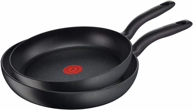 Image of Tefal Pfannen-Set »Hard Titanium Plus«, Aluminium (Set, 2-tlg), C69590, Ø 24/28 cm, Antihaft-Beschichtung, Thermo-Signal-Technologie, induktionsgeeignet, für alle Herdarten, Schwarz