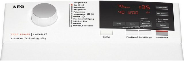 Image of AEG Waschmaschine Toplader Serie 7000 L7TB27TL, 7 kg, 1200 U/min, ProSteam - Auffrischfunktion