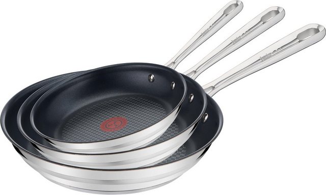 Image of Tefal Pfannen-Set »Jamie Oliver Brushed«, Edelstahl (Set, 3-tlg), (20, 24, 28 cm) Induktion