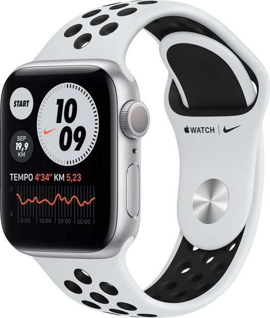 Image of Apple Nike Series 6 GPS, Aluminiumgehäuse mit Nike Sportarmband 40mm Watch (Watch OS), inkl. Ladestation (magnetisches Ladekabel)