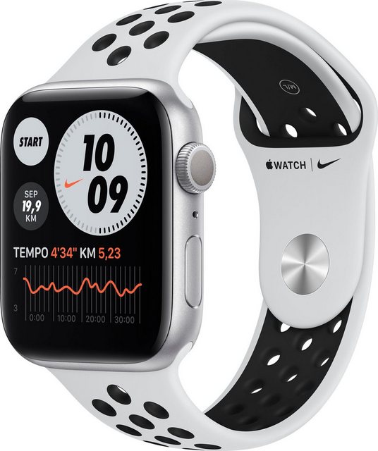 Image of Apple Nike Series 6 GPS, Aluminiumgehäuse mit Nike Sportarmband 44mm Watch (Watch OS), inkl. Ladestation (magnetisches Ladekabel)