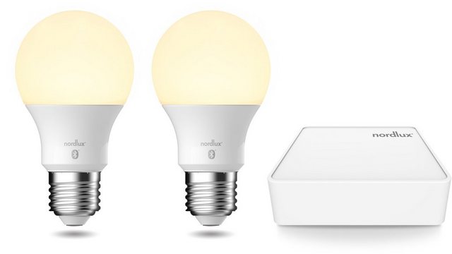 Image of Nordlux »Smartlight« LED-Leuchtmittel, E27, 1 Stück, Farbwechsler, Smart Home Starter Kit inkl. 2 Leuchtmittel + Bridge,Steuerbar, Lichtstärke, Lichtfarbe, mit Wifi oder Bluetooth