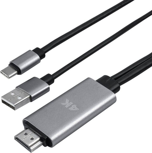Image of 4smarts »USB Typ-C auf HDMI Kabel 1.8 m inkl. Ladefunktion« USB-Kabel, USB-C, USB Typ A, HDMI (180 cm)