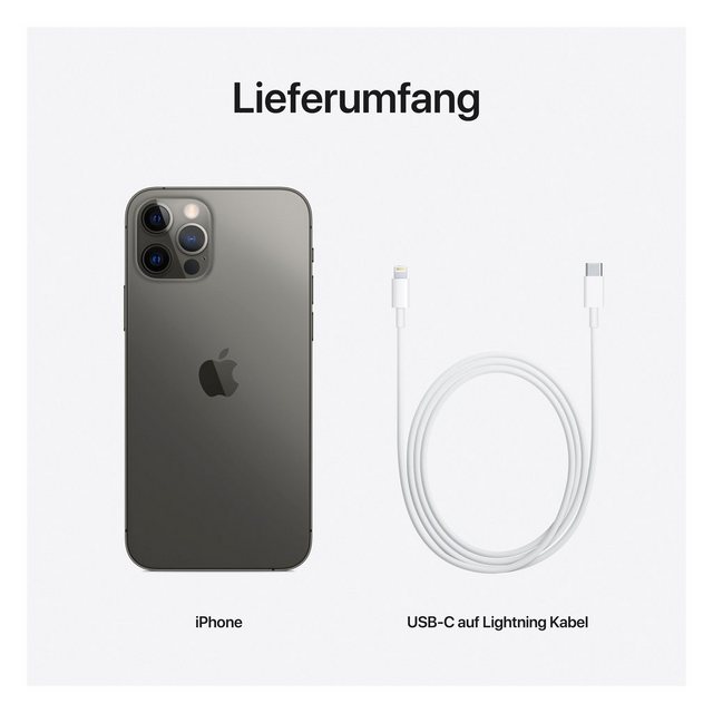 Image of Apple iPhone 12 Pro Smartphone (15,5 cm/6,1 Zoll, 512 GB Speicherplatz, 12 MP Kamera, ohne Strom Adapter und Kopfhörer, kompatibel mit AirPods, AirPods Pro, Earpods Kopfhörer)