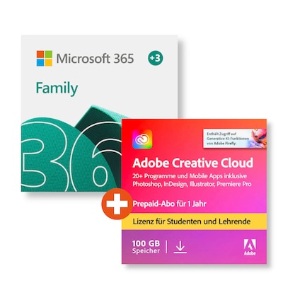 Image of Adobe Creative Cloud All Apps (Student & Lehrer) + Microsoft 365 Family | Key & Produktschlüssel