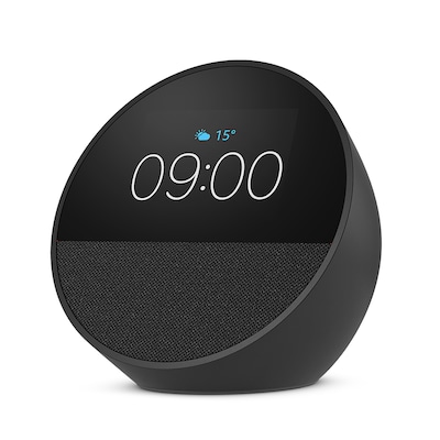 Image of Amazon Echo Spot (2024) Smart Clock mit sattem Klang und Alexa weiß