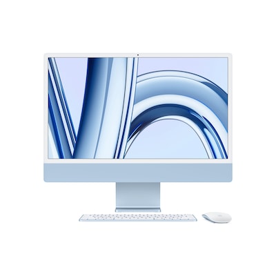 Image of Apple iMac 24" blau, M3, - 8 Core CPU / 10 Core GPU, 8GB RAM, 256GB SSD