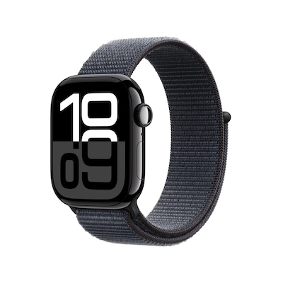 Image of Apple Watch Series 10 GPS 42mm Aluminium Diamantschwarz Sport Loop Ink