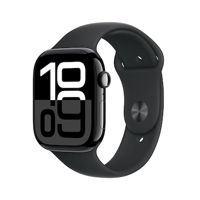 Image of Apple Watch S10 Diamantschwarz Alu Sport Band Schwarz- S/M GPS 46mm MWWP3QF/A 2024