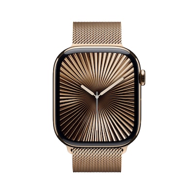 Image of Apple Watch S10 Gold Titanium Milanese Loop Gold - M/L GPS + Cellular 46mm MX003QF/A 2024