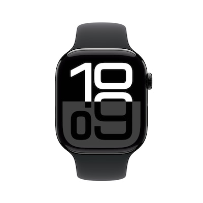 Image of Apple Watch S10 Diamantschwarz Aluminium Schwarz Sport Band M/L GPS + Cellular 46mm MWY43QF/A 2024