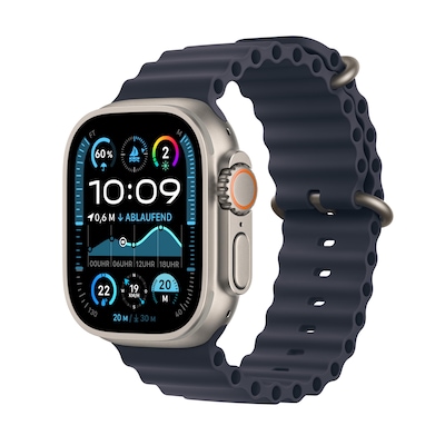 Image of Apple Watch Ultra 2 LTE 49mm Titanium Natur Ocean Armband marine MX4D3FD/A