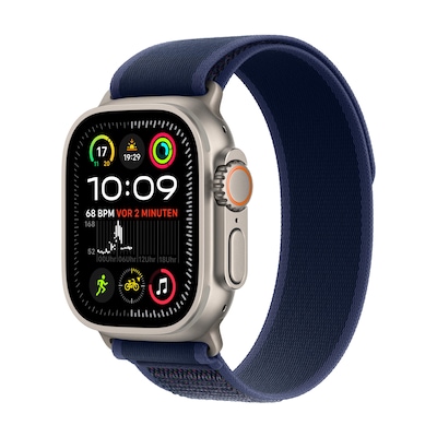 Image of Apple Watch Ultra 2 LTE 49mm Titanium Natur Gehäuse mit blauem Trail Armband - S/M