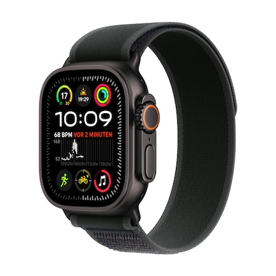 Image of Apple Watch Ultra 2 LTE 49mm schwarzes Titan Gehäuse mit schwarzem Trail Armband - S/M