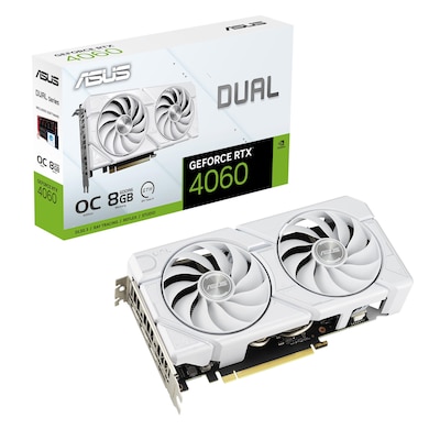 Image of ASUS DUAL GeForce RTX 4060 EVO White OC Gaming Grafikkarte 8GB GDDR6, 1xHDMI 2.1a, 3xDP 1.4a