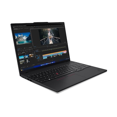 Image of Lenovo ThinkPad T16 G3 (Intel) 16 Notebook - Black, Core Ultra 5 125U, 16GB RAM, 512GB SSD, LTE, DE (21MN00BKGE)