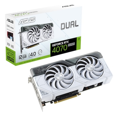 Image of ASUS Dual GeForce RTX 4070 SUPER White Edt. Gaming Grafikkarte, 12GB GDDR6X