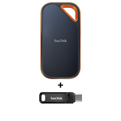 Image of SanDisk Extreme Pro Portable SSD 2 TB V2 - USB-C 3.2 Gen2 IP65 wasserresistent + SanDisk Ultra Dual Drive Go 128 GB USB 3.1 Type-C / USB-A Stick