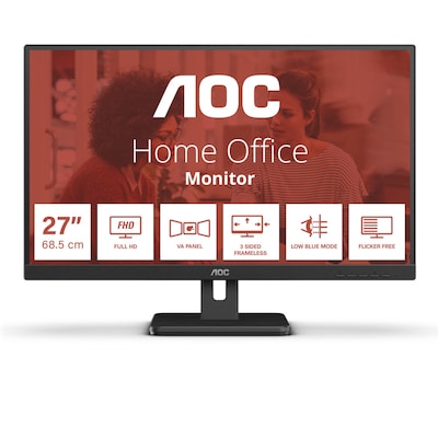 Image of AOC 27E3UM 68,6cm (27") FHD VA Office Monitor 16:9 HDMI/DP/VGA/USB 75Hz 4ms Sync