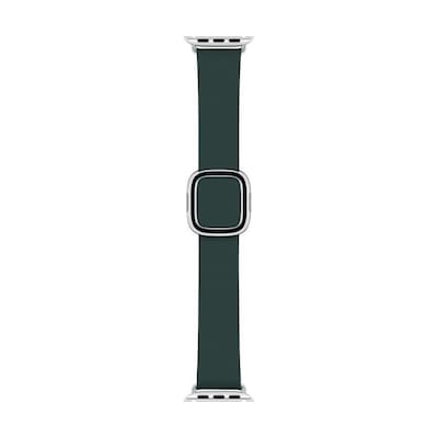 Image of Apple Watch 40mm Modernes Lederarmband Waldgrün medium