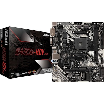 Image of ASRock B450M-HDV R4.0 AM4 mATX Mainboard M.2/DVI/D-Sub/HDMI/USB3.1(Gen1)