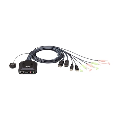 Image of Aten CS22DP-AT 2-Port USB DisplayPort KVM Switch schwarz