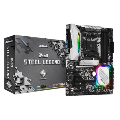 Image of ASRock B450 Steel Legend ATX Mainboard AMD AM4 USB 31(Gen2)