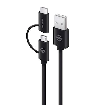 Image of ALOGIC USB-C- und Micro-USB-Kombikabel schwarz