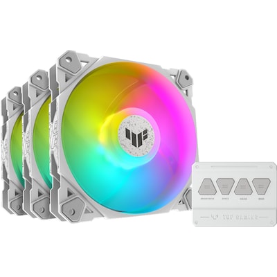 Image of ASUS TUF GAMING TF120 ARGB Gehäuselüfter, 3er Set, white 120 mm, PWM