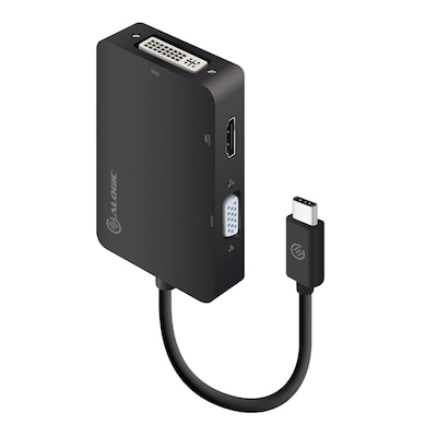 Image of ALOGIC 3-in-1 USB-C to HDMI DVI VGA Adapter - Male to 3-Female