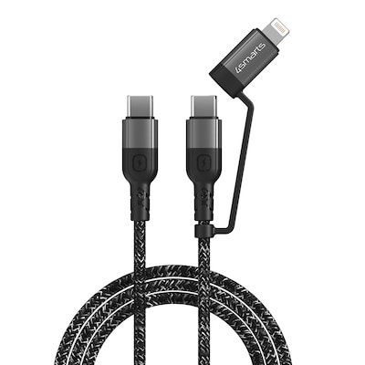 Image of 4smarts USB-C/USB-C & Lightning Kabel ComboCord CL 1.5m textil