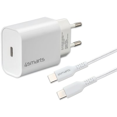 Image of 4smarts Schnelllade-Set 20W mit 1.5m USB-C zu USB-C Kabel