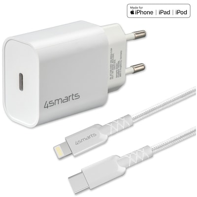 Image of 4smarts Schnelllade-Set 20W mit 1,5m Lightning Kabel f iPhone