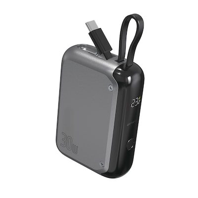 Image of 4smarts Powerbank Pocket mit USB-C Kabel 10000mAh - spacegrau