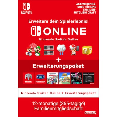 Image of Nintendo Switch Online Family 12 Monate + Erweiterungspaket Digital Code