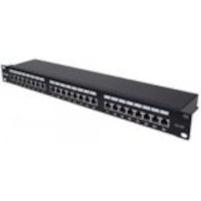 Image of 24-Port Cat6a Patchpanel, geschirmt, 24 Ports, FTP, 1 HE, mit Klemmleisten 90°