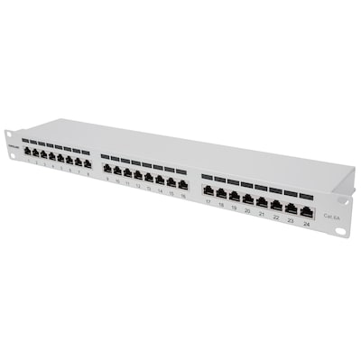 Image of 24-Port Cat6a Patchpanel, geschirmt, 24 Ports, FTP, 1 HE, Klemmleisten mit 90°