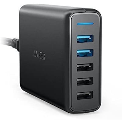 Image of Anker PowerPort Speed 63W Quick Charge 3.0 5-Port USB Ladegerät USB schwarz