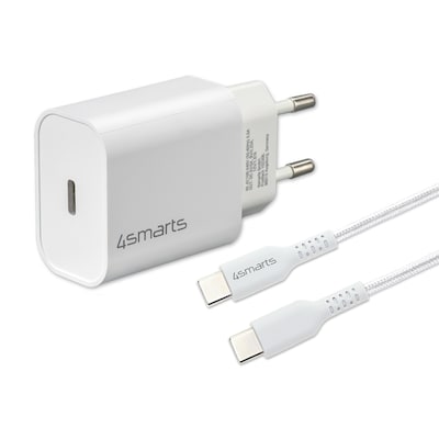 Image of 4smarts Schnelllade-Set 20W mit 15m USB-C zu USB-C Kabel