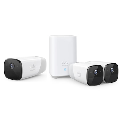 Image of Anker Eufy eufyCam 2 Pro - Netzwerk-Überwachungskamera - Außenbereich, Innenbereich - wetterfest - Farbe (Tag&Nacht) - Audio - drahtlos - Wi-Fi - Wi-Fi - mit Eufy HomeBase 2 (Packung mit 3) (T88523D2)