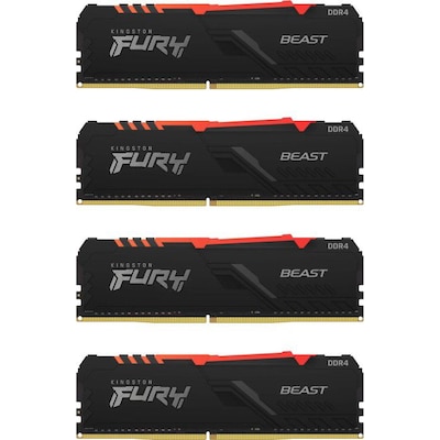 Image of 64GB (4x16GB) KINGSTON FURY Beast RGB DDR4-3600 CL16 RAM Gaming Arbeitsspeicher