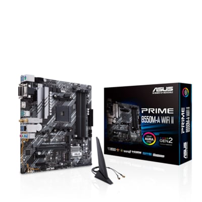 Image of ASUS Prime B550M-A WIFI II mATX Mainboard Sockel AM4 M.2/USB3.2/HDMI/DVI/VGA/BT