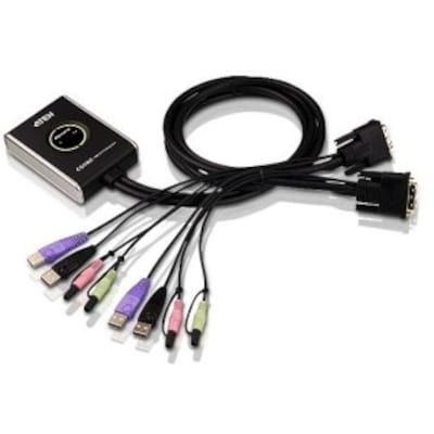 Image of Aten CS682 2-Port USB DVI Kabel KVM Switch mit Audio und Remote