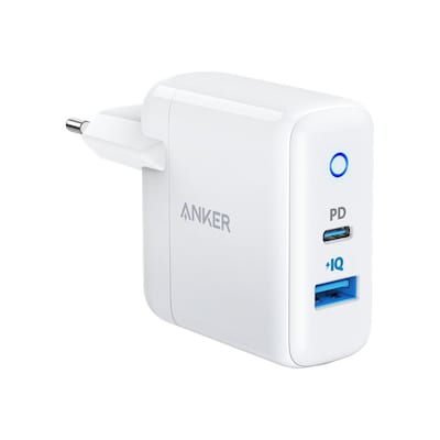 Image of ANKER PowerPort PD+ 2 1xC 20W 1xA 15W Netzteil Weiß EU Plug