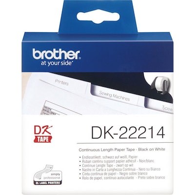 Image of Brother DK-22214 Endlosetiketten – schwarz auf weiß, 12 mm x 30,48 m