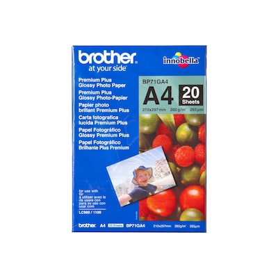 Image of Brother BP71GA4 Fotopapier-A4, Paket mit 20 Blatt, 260 g/qm